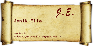 Janik Ella névjegykártya